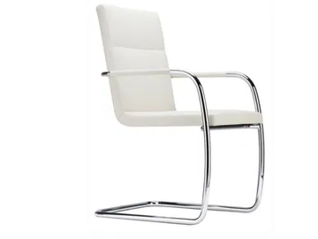 S 61 V - Cantilever upholstered chair with armrests by Thonet