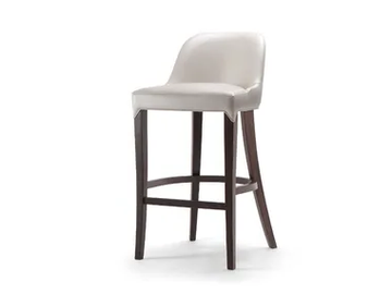 ALYSON - Upholstered stool with footrest with back by Tirolo