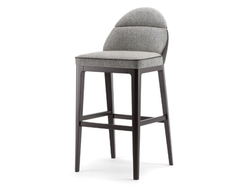 ASTON - Fabric stool with footrest with back by Tirolo