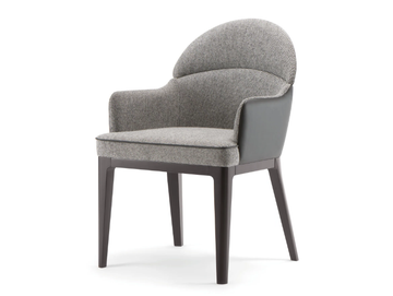ASTON - Upholstered fabric chair with armrests by Tirolo