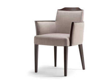 BOSTON - Upholstered fabric chair with armrests by Tirolo