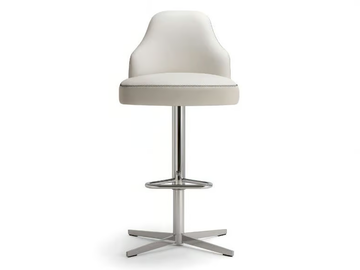 CHICAGO - With 4-spoke base leather stool with footrest by Tirolo