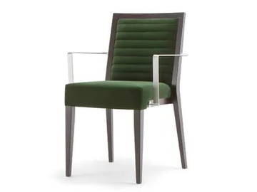 GINEVRA - Fabric chair with armrests by Tirolo