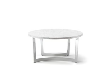 HUGO - Round Carrara marble and metal coffee table by Tirolo