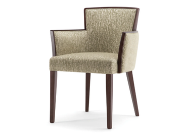 LONDON - Solid wood and fabric chair with armrests by Tirolo