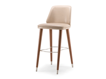 MEG - Upholstered stool with footrest with back by Tirolo
