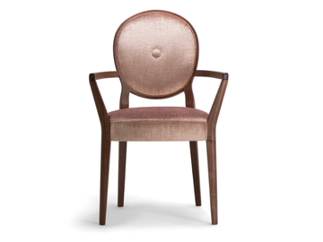 SOFIA - Solid wood and fabric chair with armrests by Tirolo