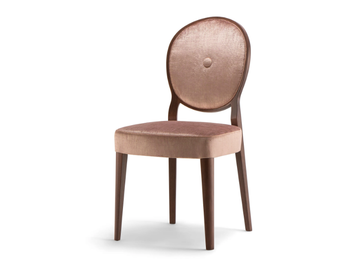 SOFIA - Solid wood and fabric chair with integrated cushion by Tirolo