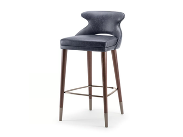 WINGS - Upholstered stool with back by Tirolo