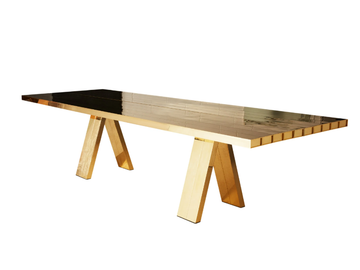 MASS - Brass dining table by Tom Dixon