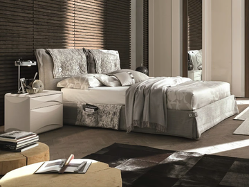 AMAMI - Upholstered fabric double bed by Tomasella
