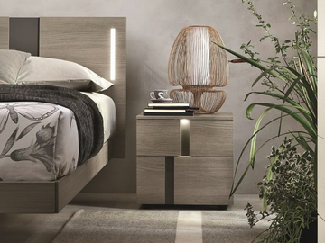 ATHENA - Rectangular ash bedside table with drawers by Tomasella