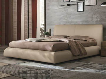 EROS - Upholstered leather double bed by Tomasella