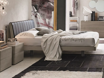 LIZ - Ash double bed with upholstered headboard by Tomasella
