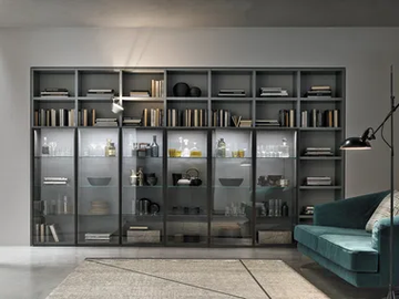 METROPOLIS - Sectional glass bookcase by Tomasella