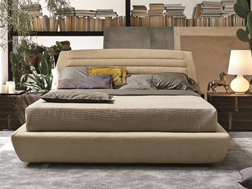 SEVILLE - Upholstered leather double bed by Tomasella