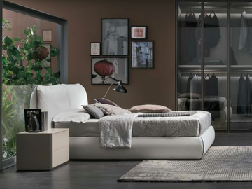 SOGNO - Upholstered leather double bed by Tomasella