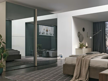 VISION - Sectional wardrobe with sliding doors with built-in TV by Tomasella