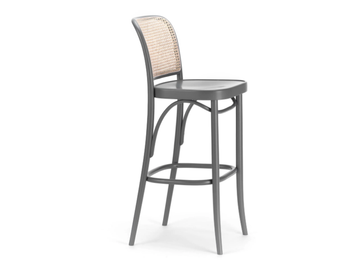 811 - High wooden stool with footrest by TON