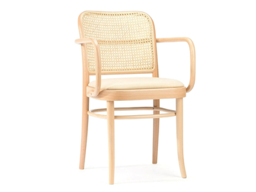 811 - Vienna straw and wooden chair with armrests by TON