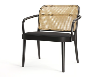 811 - Vienna straw easy chair with armrests with integrated cushion by TON