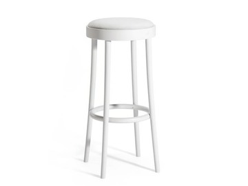822 - High wooden stool with integrated cushion by TON
