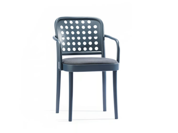 822 - Wooden chair with armrests with integrated cushion by TON