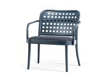 822 - Wooden easy chair with armrests with integrated cushion by TON