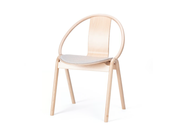 AGAIN - Stackable chair with armrests with integrated cushion by TON
