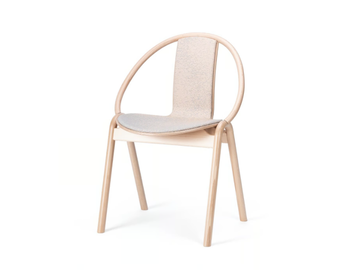 AGAIN - Stackable upholstered chair with armrests by TON
