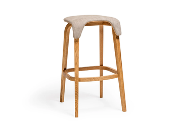 LEAF - High upholstered stool with footrest by TON
