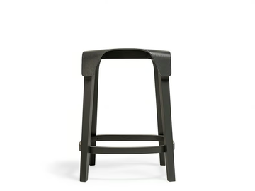 LEAF - Low solid wood stool with footrest by TON