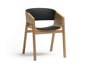 MERANO 324 400 - Upholstered solid wood chair with armrests by TON
