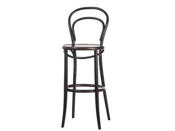 N° 14 - High wooden stool with footrest by TON