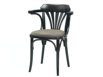 N° 24 - Wooden chair with integrated cushion by TON