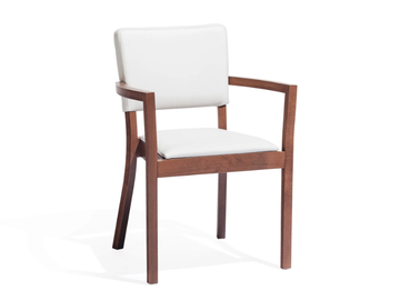 TREVISO - Chair with armrests in wood and fabric by TON