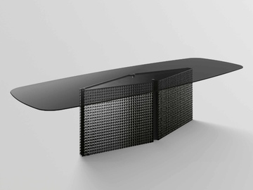 BOW - Rectangular glass table by Tonelli Design