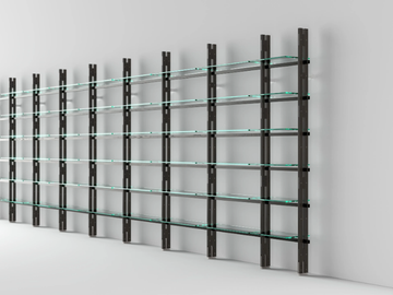 HEMINGWAY - Sectional wood and glass bookcase by Tonelli Design