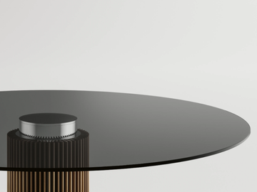 HYBRID - Round wood and glass table by Tonelli Design