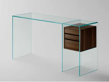 MARCELL - Rectangular wood and glass console table with drawers by Tonelli Design