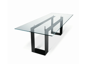 MILES - Rectangular glass table by Tonelli Design