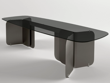 PLEAT - Rectangular glass table by Tonelli Design