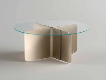 PLEAT - Round glass table by Tonelli Design
