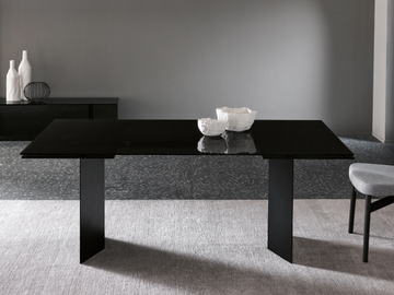 T-AB - Extending rectangular glass and metal table by Tonelli Design