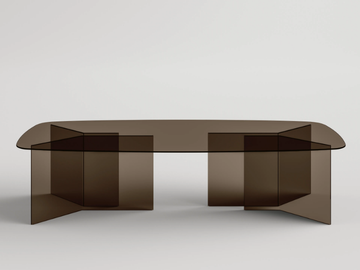 THRIM - Rectangular tempered glass table by Tonelli Design