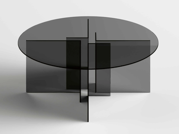 THRIM - Round tempered glass table by Tonelli Design