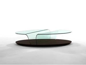 ARONA - Low oval glass coffee table by Tonin Casa