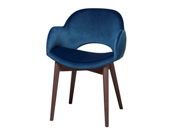 BEETLE - Chair with velvet armrests and wooden base by Tonin Casa