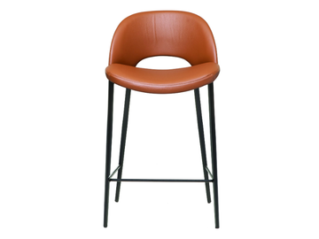 BEETLE - Leather stool with metal base by Tonin Casa