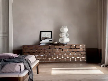 HONEY NIGHT - Wood veneer chest of drawers by Tonin Casa